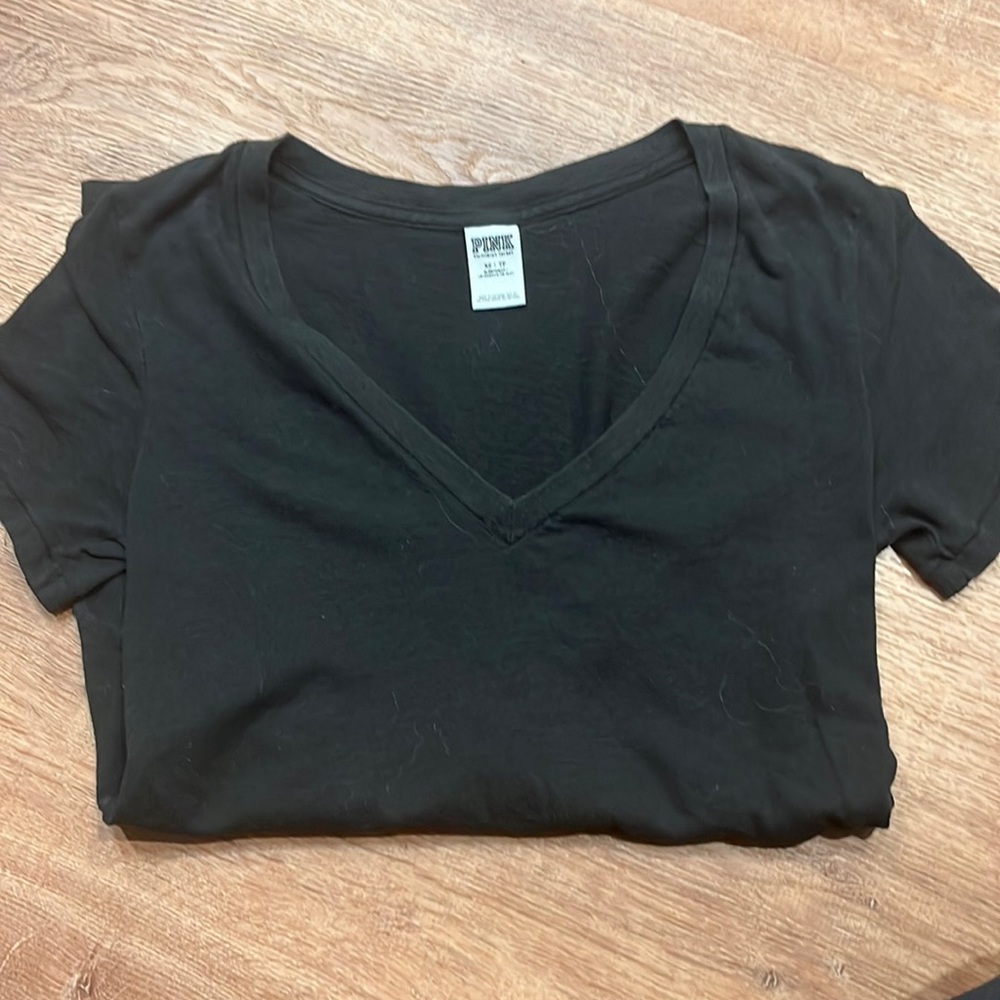 Black V Neck Tee